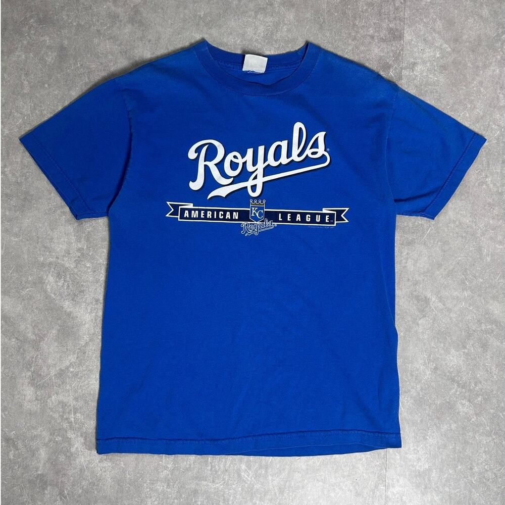 2007 Vintage Kansas City royals Script Lee Sports Blue T Shirt -L